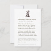 聖アンデレのクリスマス・ノヴェナ　宗教儀礼 カード (裏面)