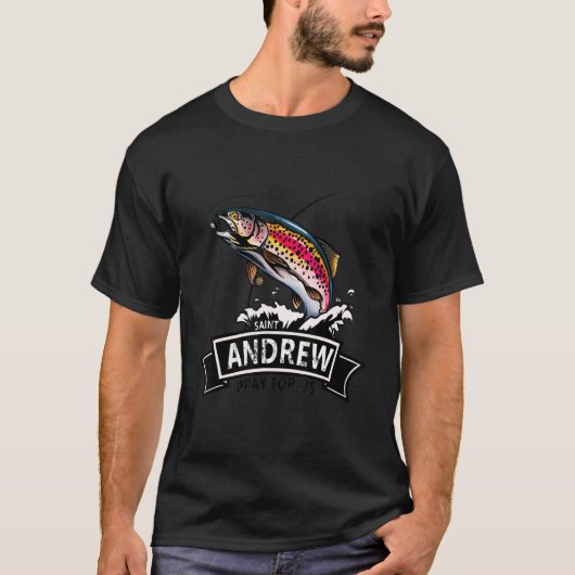 聖アンデレ 漁師の守護聖人 カトリック Tシャツ (正面)
