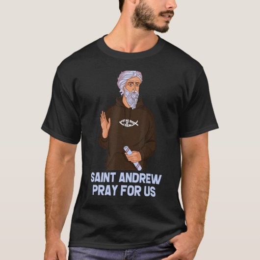 聖アンデレ 漁師の守護聖人 カトリック Tシャツ (正面)