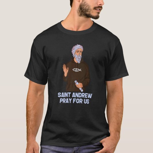 聖アンデレ 漁師の守護聖人 カトリック Tシャツ (正面)