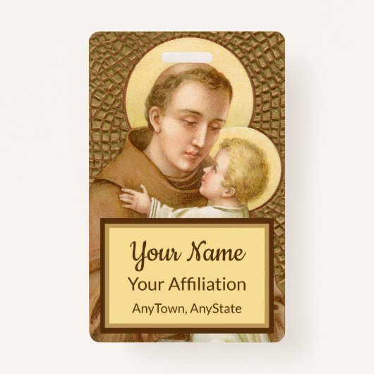 聖アントニーとキリストの子(JM 05;スタイル2) バッジ (正面)