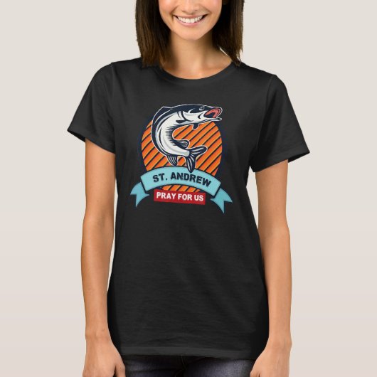 聖アンドリュー 漁師の守護聖人 カトリック Tシャツ (正面)