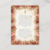 聖アンナとトートコス妊娠祈りの言葉カード プレイスカード (裏面)