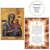 聖アンナとトートコス妊娠祈りの言葉カード プレイスカード