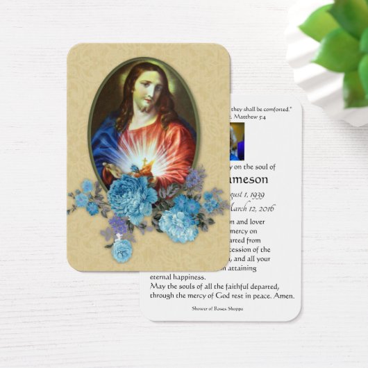 聖イエス・カトリック葬儀祈りの言葉メモリアルカード (デスク)