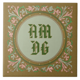 聖イグネイシャスによるイエズスのモットー（BK 50；ラテン略称） タイル