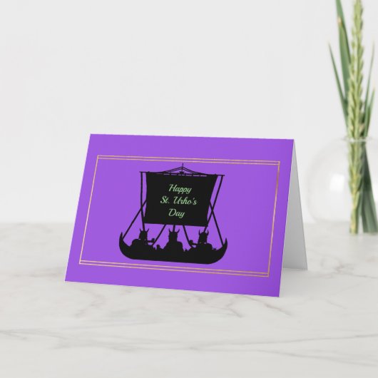 聖ウおもしろいルホの日のトースト挨拶状 カード (正面)