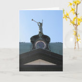 「聖ウェンセスラス トランペットを吹く天使」 哀悼カード #3 カード (黄色い花)