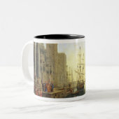 聖ウルスラの乗船を用いる海港 ツートーンマグカップ (正面左)