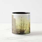 聖ウルスラの乗船を用いる海港 ツートーンマグカップ (中央)
