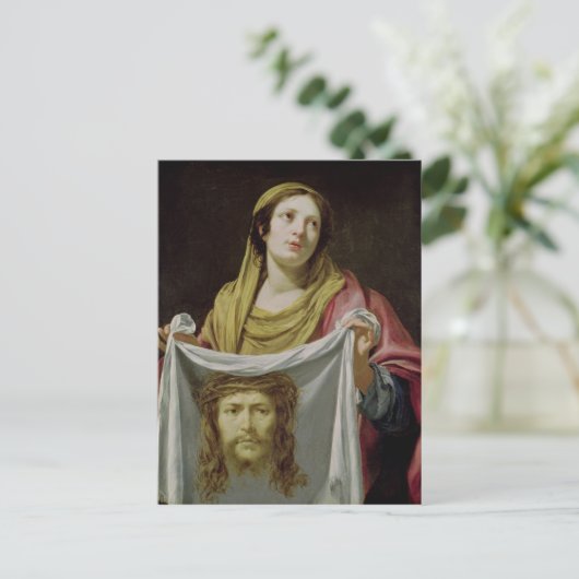 聖エアフローカバーを持つ聖ベロニカ ポストカード (スタンド正面)