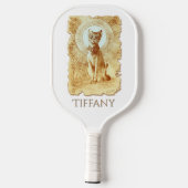 聖エジプト王室の猫パーソナライズされた ピックルボールラケット (裏面)