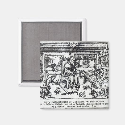 聖エリギウスは工房で金細工師として マグネット (正面/裏面)