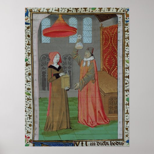 聖エリザベスの尿を検査する医師 ポスター (正面)