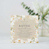 聖エレガントバプティスクロスフローラ水彩デイジー 招待状 (スタンド正面)
