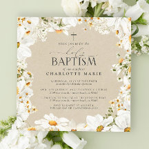 聖エレガントバプティスクロスフローラ水彩デイジー