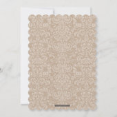 聖エレガント洗礼ダマスタイリッシュスク文字クラフト 招待状 (裏面)