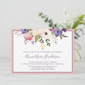 聖エレガント第1聖餐式ピンクと紫の少女 招待状 (スタンド正面)