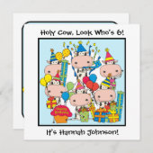 聖カスタマイズ牛誕生日招待状 招待状 (正面/裏面)