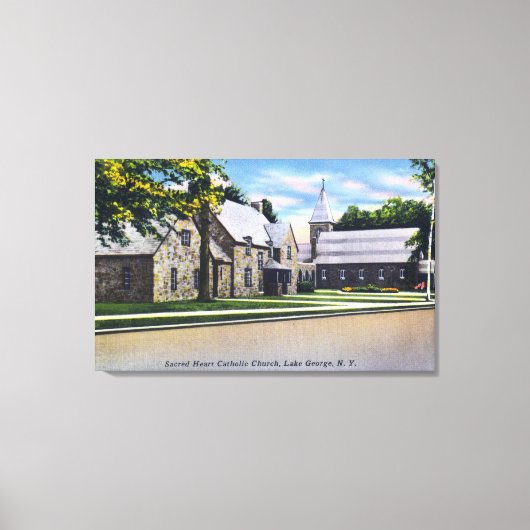 聖カトリックハートの外観 キャンバスプリント (正面)