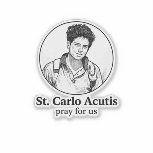 聖カルロアクチュス宗教アイコン&スケッチデザイン シール (正面)