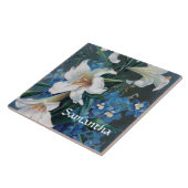 「聖ガブリエルのユリ(M 035b)」 タイル (側面)