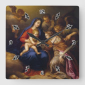 聖キャサリンの神秘的な結婚 スクエア壁時計 (正面)