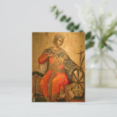 聖キャサリン正教会のキリスト教のアイコン ポストカード (スタンド正面)