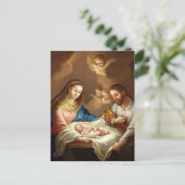 聖キリスト教クリスマス出生マンガーベツレヘム シーズンポストカード (スタンド正面)