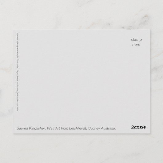 聖キングフィッシャーの壁画 ポストカード (裏面)