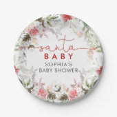 聖クリスマスの花ベビーシャワー ペーパープレート (正面)