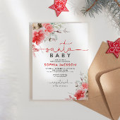 聖クリスマスベリーサンタベビーシャワー招待状 招待状