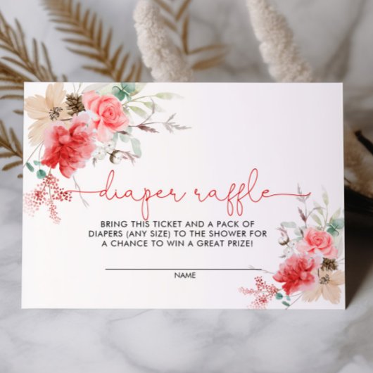 聖クリスマスベリーベビーシャワーおむつラッフル エンクロージャーカード