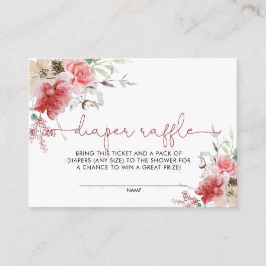 聖クリスマスベリーベビーシャワーおむつラッフル エンクロージャーカード (正面)