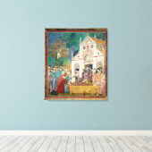 聖クレアは聖フランシスの体を受け入れる キャンバスプリント (インサイチュ (ウッドフロア))