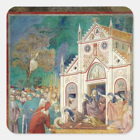 聖クレアは聖フランシスの体を受け入れる スクエアシール (正面)