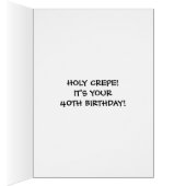 聖クレープフランスの旗40歳の誕生日カード (内側 (右))