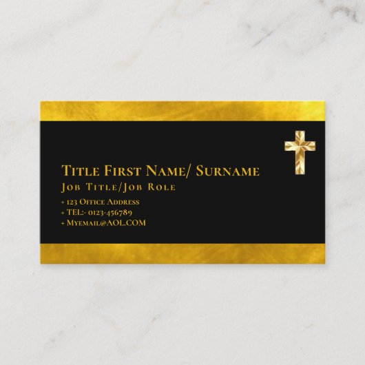 聖クロスキリスト教信仰デアコン聖職者 名刺 (正面)