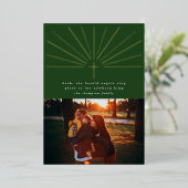 聖クロスグリーンフォイルのクリスマスフォトカード 箔招待状 (立ち正面)