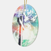 聖クロスパステルクリスマス動揺して装飾品 セラミックオーナメント (左)