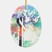 聖クロスパステルクリスマス動揺して装飾品 セラミックオーナメント (正面)