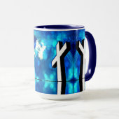聖クロスブルースカイスパークルセラミックタイルマグカップ マグカップ (正面右)
