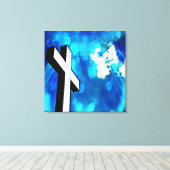 聖クロスブルースパークルラップキャンバス キャンバスプリント (インサイチュ (ウッドフロア))