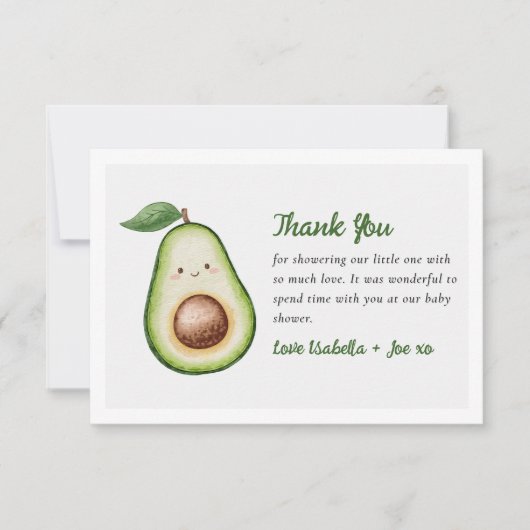聖グアカモレかわいいおもしろい赤ちゃんシャワー サンキューカード (正面)