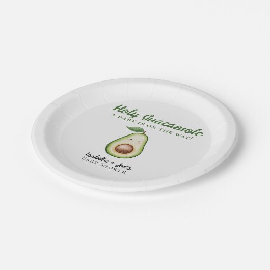 聖グアカモレかわいいおもしろい赤ちゃんシャワー ペーパープレート (アングル)