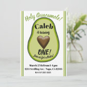 聖グアカモレハートアボカド1st誕生日パーティー 招待状 (スタンド正面)