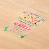 聖グアカモレメキシカンフィエスタベイビーシャワー アクリル招待状 (レイダウン)