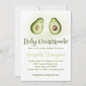 聖グアカモールアボカド両親フィエスタベイビーシャワー 招待状 (正面)