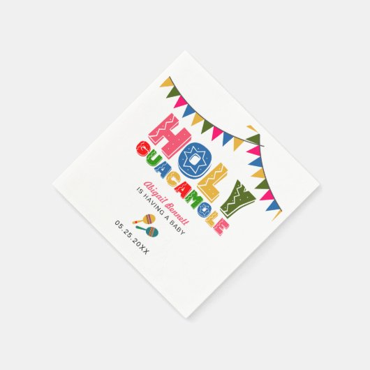 聖グアカモールフィエスタベイビーシャワーキュートカラフル スタンダードカクテルナプキン (角)