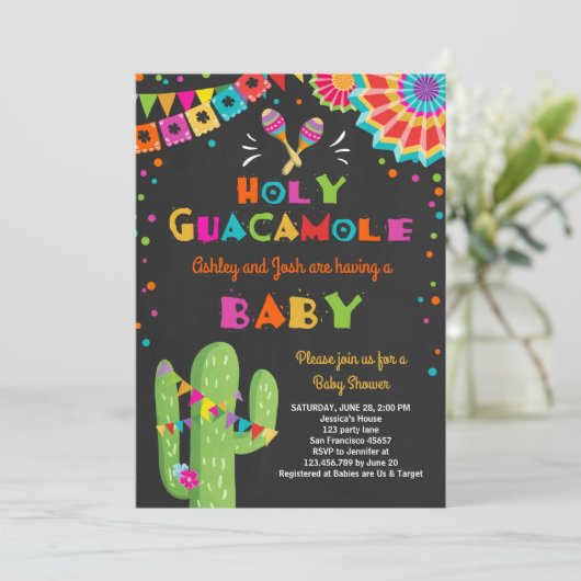 聖グアカモールフィエスタベビーシャワー招待状メキシコ 招待状 (スタンド正面)